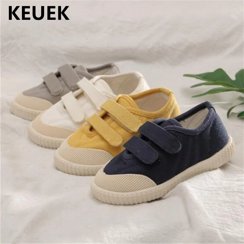 جديد الأطفال قماش أحذية الأولاد فتاة هوك و حلقة تنفس نسيج القطن حذاء طفل طفل أحذية الاطفال الشقق الأزياء البرية 019