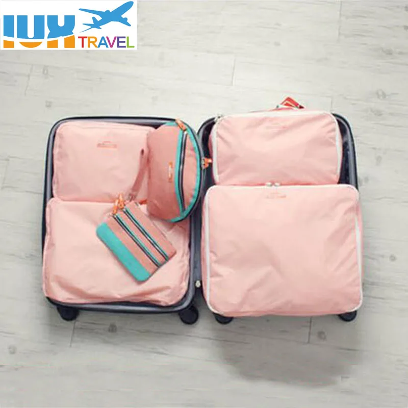 

5PCS Set Fashion Clothes Organizer Women Travel Bag Large Capacity Folding Bag Unisex Luggage MenTraveling Handbag tailor-made