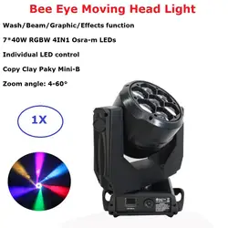 Dj декорации Bee Eye Moving Head 7X40 W RGBW 4в1 светодиодный движущийся головной свет мыть увеличение луча эффект света свадьба праздник Dj свет