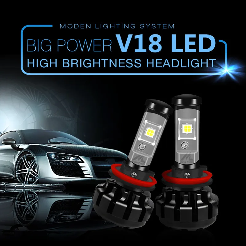 Автомобильные фары Xenplus H1 Led V18 turbo H3 H11 H4 H7 HB4 HB3 9006 9005 XHP50 чип супер яркий 12 в 60 Вт 6000LM