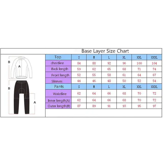 Thermal Wear Size Chart