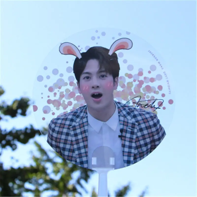 

KPOP GOT7 Portable Jackson Wang PVC Transparent Hand Fan Summer Handmade Cute Gift Collection