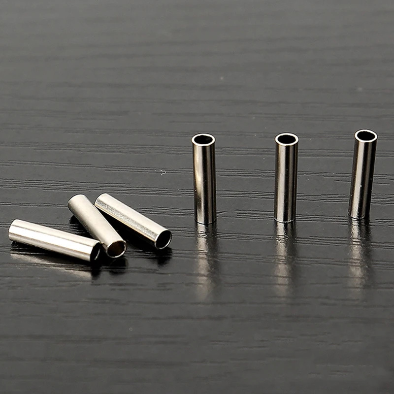 

100Pcs Round Copper Fishing LineTube Fishing Wire Pipe Crimp Sleeves Connector Fishing Accessories Inside Diameter 0.6mm-2.0mm