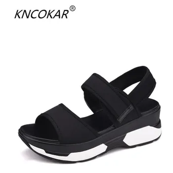 

KNCOKAR 2018 Summer new style women leisure fashion comfortable muffins thick - bottomed large - size sandals