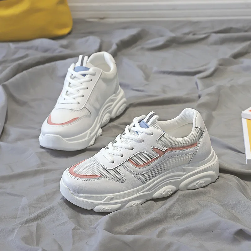 Dad Shoe Woman 2019 Net Platform Shoes Ventilation Sneakers Woman Ins Leisure Time Joker Piggy Shoe Woman Zapatos De Mujer