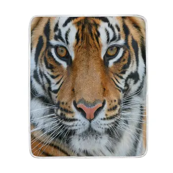 

Close-up Tiger Face Blanket Soft Warm Cozy Bed Couch Lightweight Polyester Blanket Throw