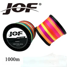 JOF 8 прядей рыболовная леска 1000 м цветная PE большая лошадиная мощная плетеная леска 8 ткет прочная плетеная проволока Multifilament