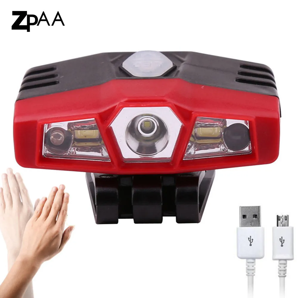 

Mini LED induction hat clip lights headlight fishing sensor headlights USB Direct Charging cap headlights lantern on the head