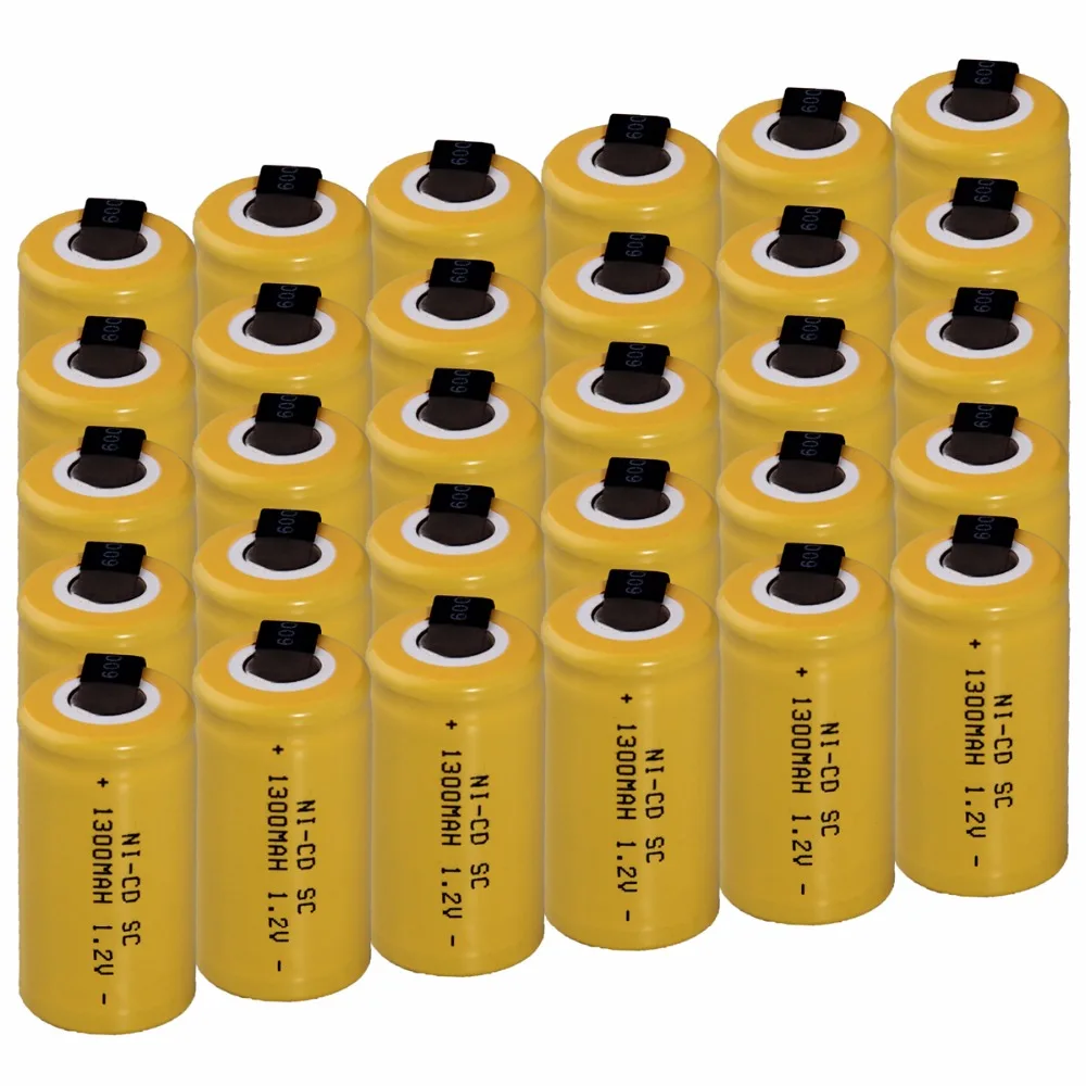 30 pcs SC 1300mah 1.2v battery NICD rechargeable batteries for makita bosch B&ampD Hitachi metabo dewalt power tools | Электроника
