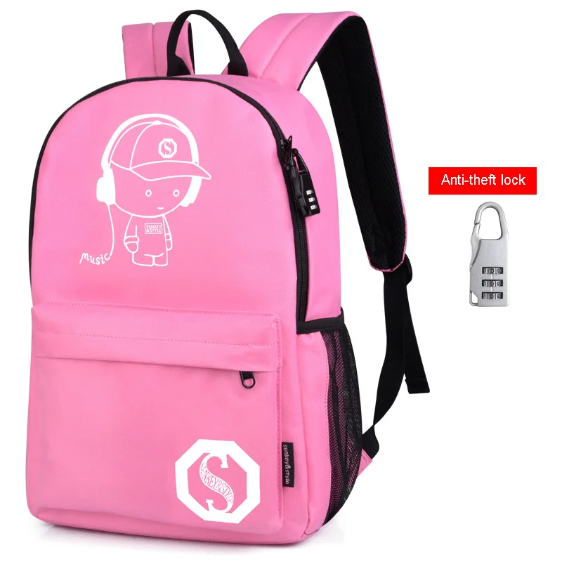 

Student Cute Pink Girl Anti Theft Backpack School Laptop Computer Youth Bag-backpack Teenager Bag Bookbag Canvas Schoolbag 2018