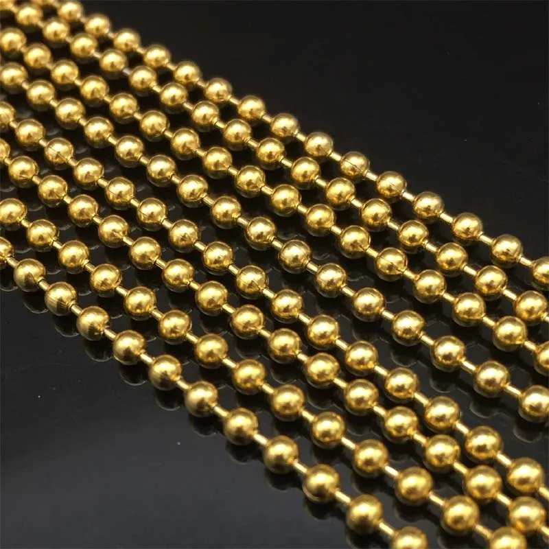 

Retail Adjustable Long Nickel Plated Stainless Steel Unisex Dog Tag Necklace Bracelet Key Small Bead Ball Chain Gone Tone