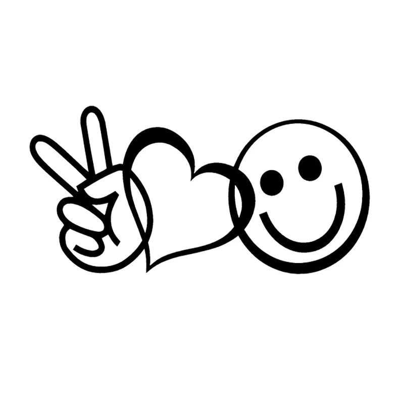 PEACE LOVE HAPPINESS Vinyl Decal Sticker Car Window Wall Laptop Heart Symbol