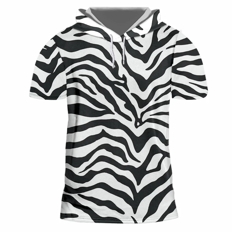 OGKB летняя футболка с капюшоном новая черная круглым вырезом 3D принтом черепов