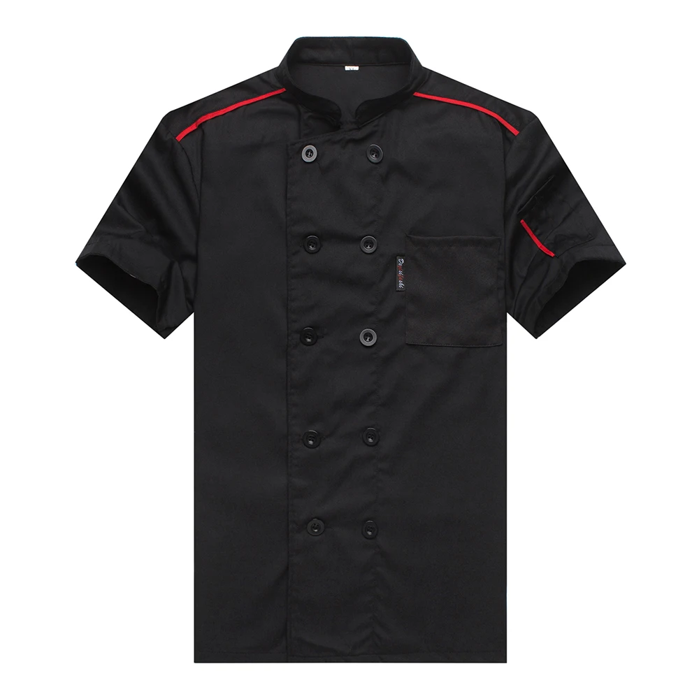 Summer Red Chef Jacket Restaurant Hotel Chef Uniform Coat Kitchen Man