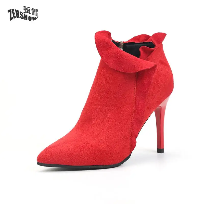 high heel short boot