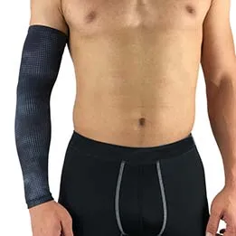 Arm Sleeve1pc длинные налокотники рукав спандекс горошек печатные дышащие противоскользящие влагоотводящие эластичные руки обертывание протектор - Цвет: Серый