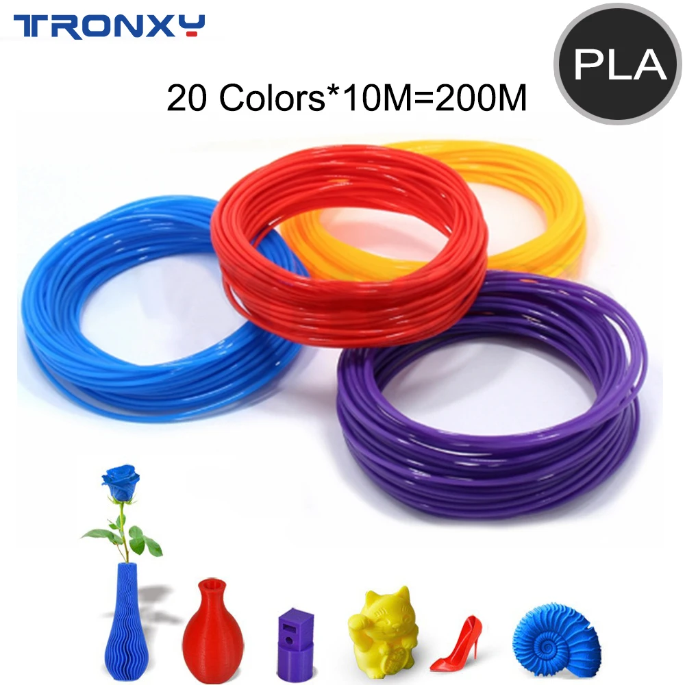 

TRONXY 20 Colors/Lot 3D Printer Extruder Filament 10M PLA Plastic Materials 1.75mm For 3D Impresora Drawing Printer Pen