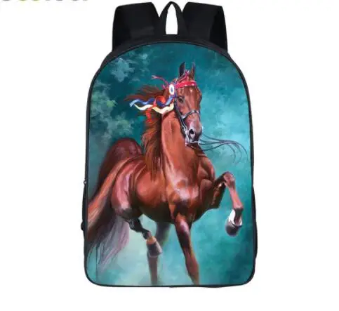 ALAZA Horse Backpack For Kids - 16x11.4x6.9in School Book Bag For Elementary, Travel, Laptop Daypack