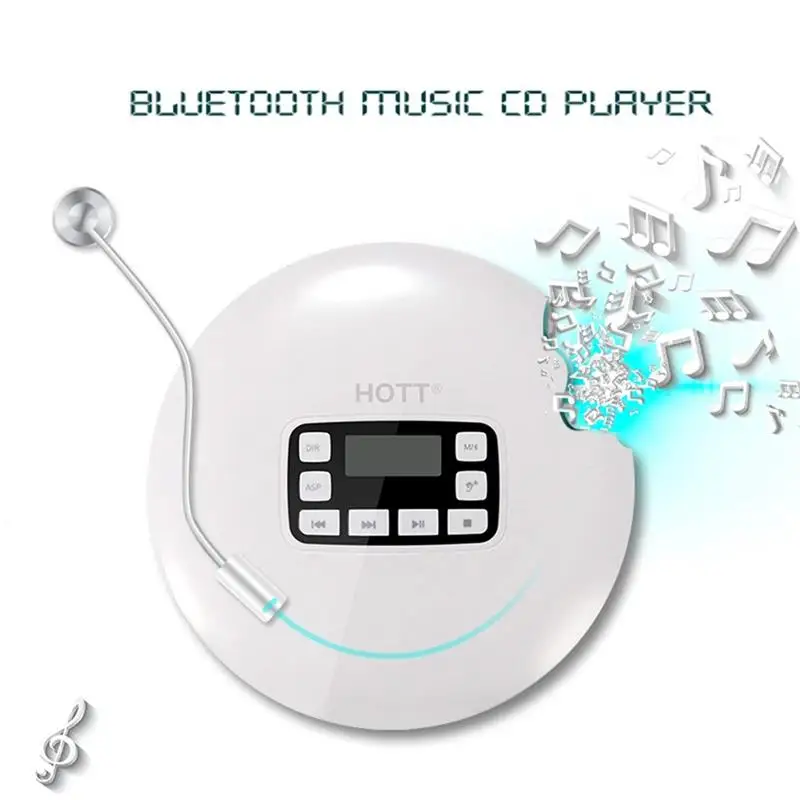 Портативный Bluetooth CD плеер с светодиодный дисплей анти-Скип Защита Анти-шок персональный CD музыкальный диск плеер для детей и взрослых