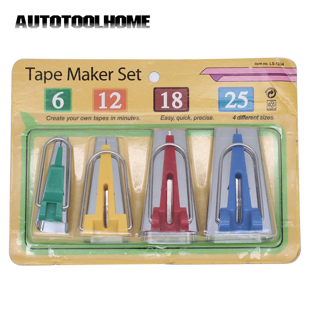 

4Pcs Fabric Bias Tape Maker Set Sewing Quilting Crafts Binding Hemming Tool Set Sewing Quilting Tool Accessories