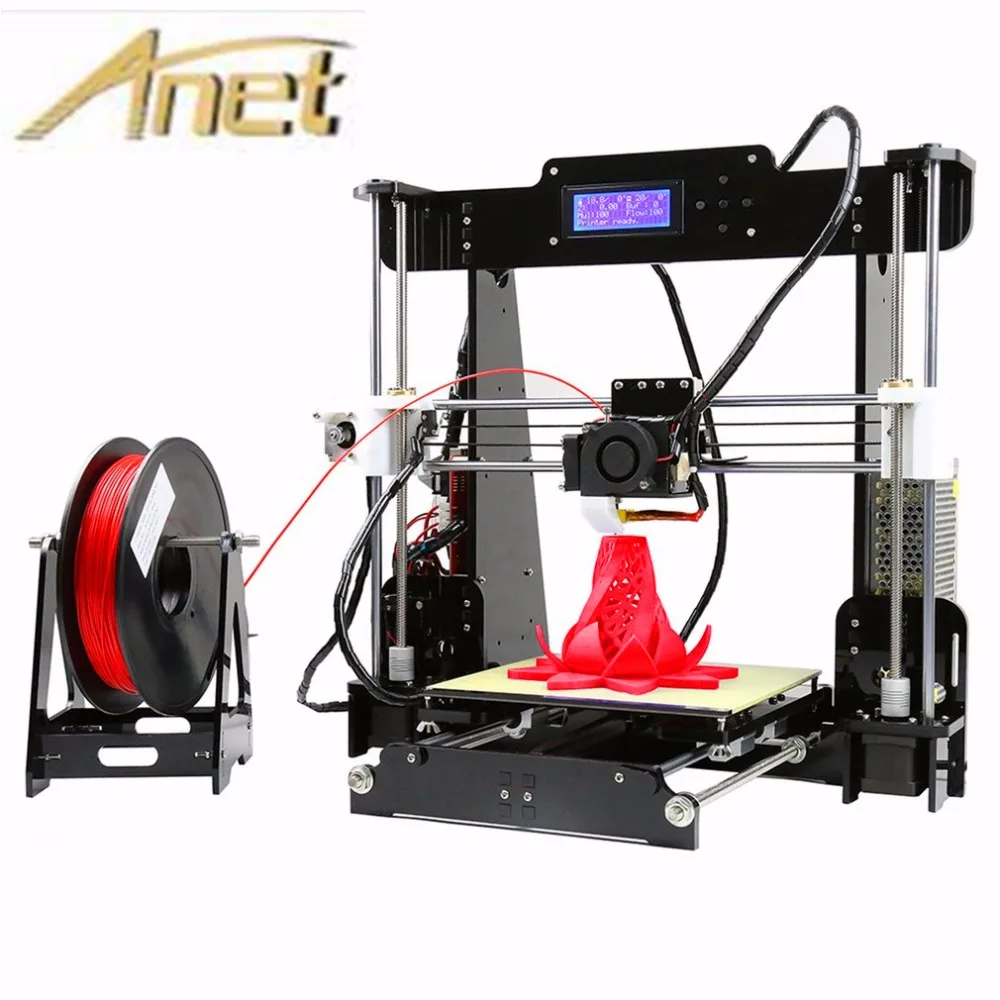 

2017 Upgrade Auto leveling Prusa i3 3D Printer kit diy Anet A8 3d printer with Aluminum Hotbed Free 10m Filament 8GB card LCD