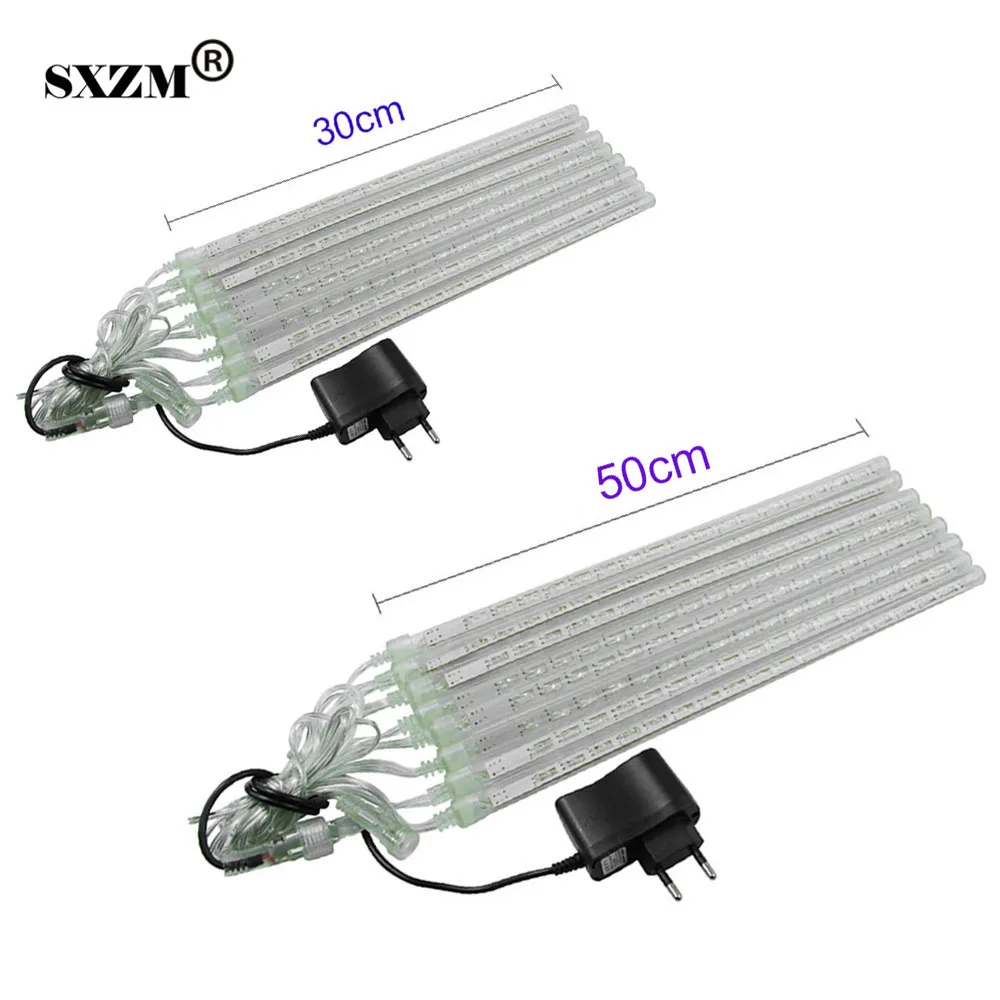 Waterproof 30cm Or 50cm Led Meteor Shower Rain Light 8 Pcs Tubes AC110V AC220V For Wedding