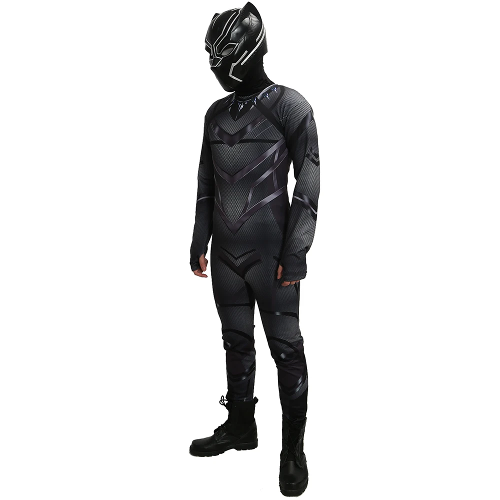 XCOSER Капитан Америка: Civil War черный костюм Пантеры Хэллоуин Комбинезоны для косплея комбинезон с длинными рукавами для мужчин и взрослых