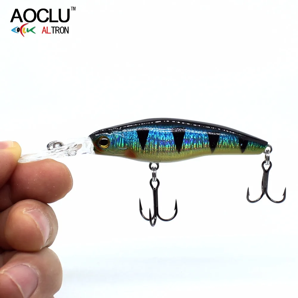 Aodeep derin dalış yüzen Shad, sert yem, Minnow krank, derinlik 2.5m  çıngırak, Inshore kaya bas balıkçılık cazibesi, VMC kanca, 60mm, 5.5g -  AliExpress