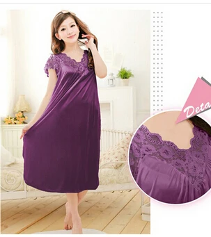 Girl Nightgowns & Sleepshirts Sleepwear Female Summer Nightgown Sexy Silk