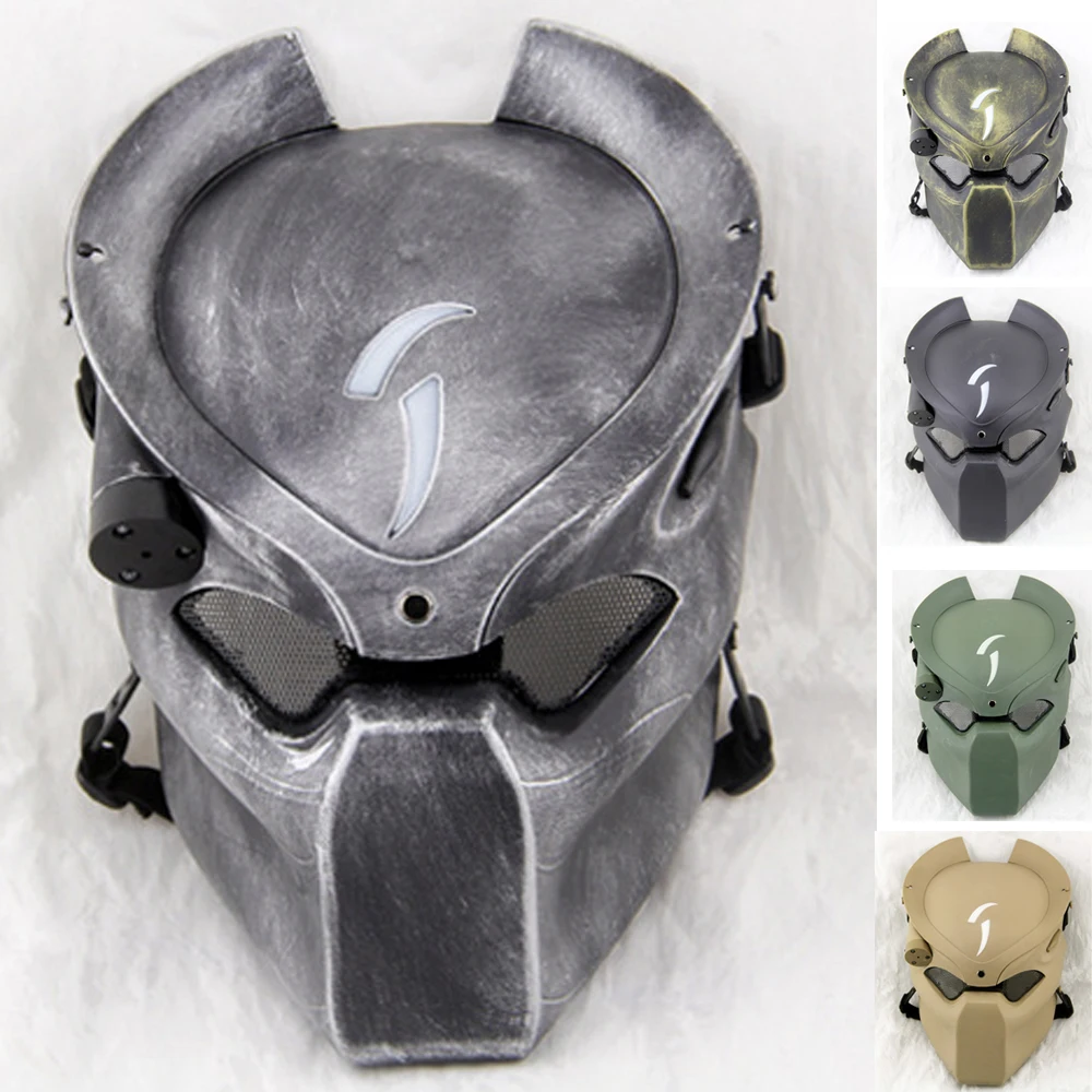 Predator Hunter Halloween Military Mask W/ Infrared Light Tactical Airsoft Mask Prop Helmets for
