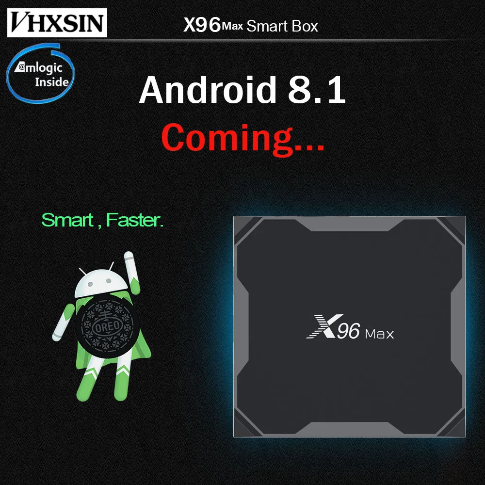 VHXSIN 50 шт./лот X96Max Android 8 1 Amlogic S905X2 LPDDR4 4G64G TV BOX Quad Core 2.4G5G | Электроника