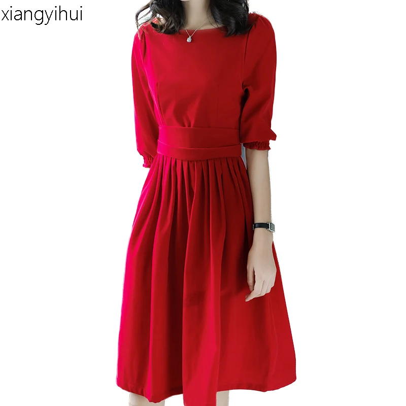 Aliexpress.com : Buy Fashion Vintage Velvet Dress Women 2018 Big Swing ...