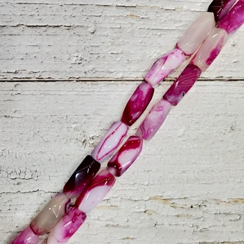 

LiiJi Unique Natural Stone Hot Pink Purple Brown Agates Freeform Shape Loose Beads 15" Strand For Jewelry Making Stock Sale