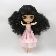Стоимость Совместное тела телесного цвета Блит кукла черные волосы завод кукла подходит для DIY Изменить BJD игрушка для обувь для девочек