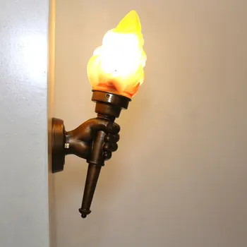 

Retro Torch Hand LED Wall Lamp Creative E27 Wall Light for Home Decoration Restaurant Cafe Bar Porch Aisle Stair Wall Sconces