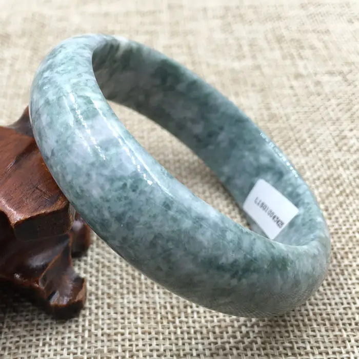 

57mm Certified Grade "A" Natural Green Jadeite Jade Gems Bracelet Bangle 043425
