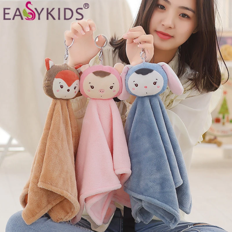 Baby Lovely Cartoon Sleeping Plush Toy Doll Kids Pig BunnyRabbit Fox Stuffed Animal Towel Doll  For Children Toy Newborn Gifts (3)