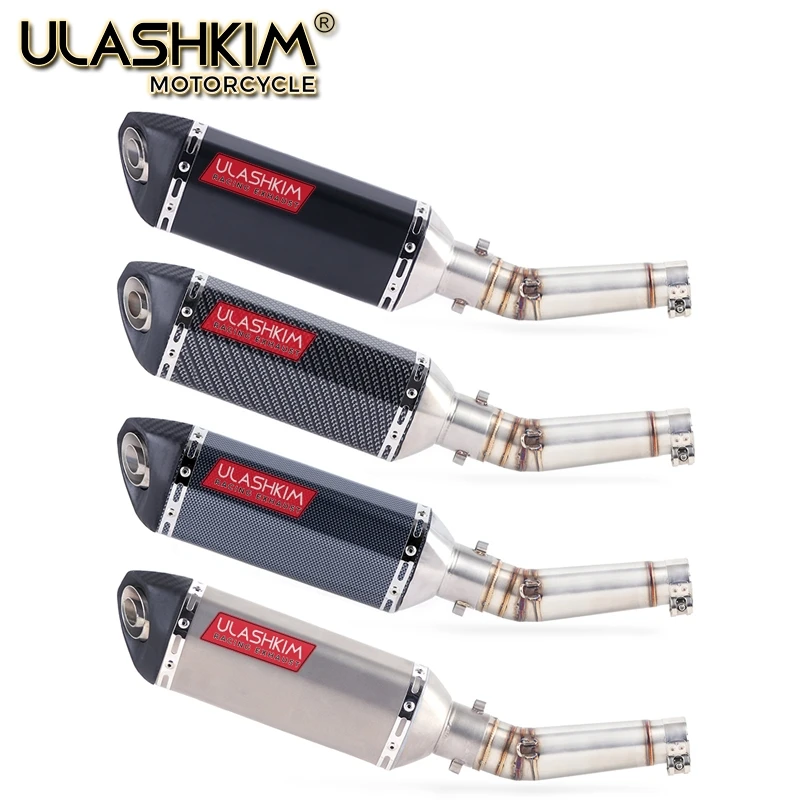 

Motorcycle Exhaust Muffler Pipe Link Pipe Carbon Fiber Exhaust Slip on Escape FOR HONDA NC700 NC750 NC750X 2012-2017