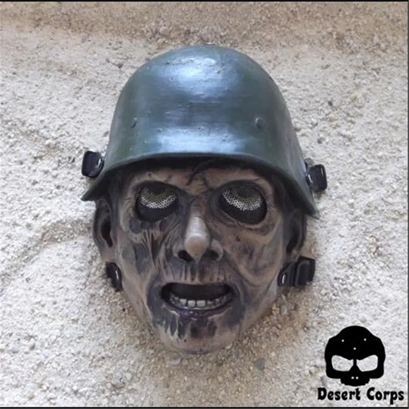 

Top Grade Resin Black Airsoft Paintball Tactical Full Face Protection Skull Mask CS War Game Zombie Soldier Mask Horror Mask Toy