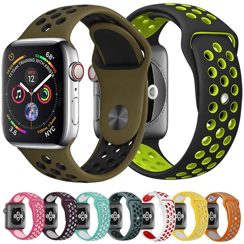 

Breathable watch strap for apple watch band 42mm 44mm watchband Adapter Wristband 40mm 38mm strap for iWatch Apple watch 5 4 3 2