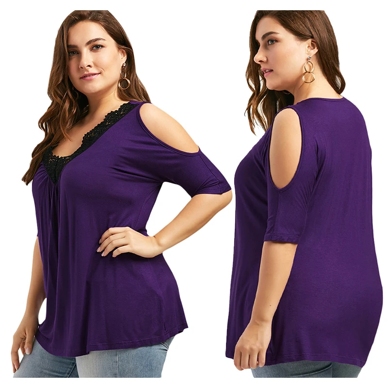 Корейские женские блузки размера плюс 4xl 5xl с кружевным плечом без бретелек