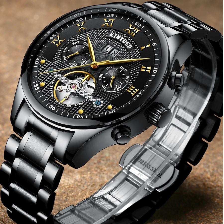 

Relogio Masculino New Military Men Watches Metal Bracelet Mechanical Watch Luxury Top Brand Automatic Flying Tourbillon Watches