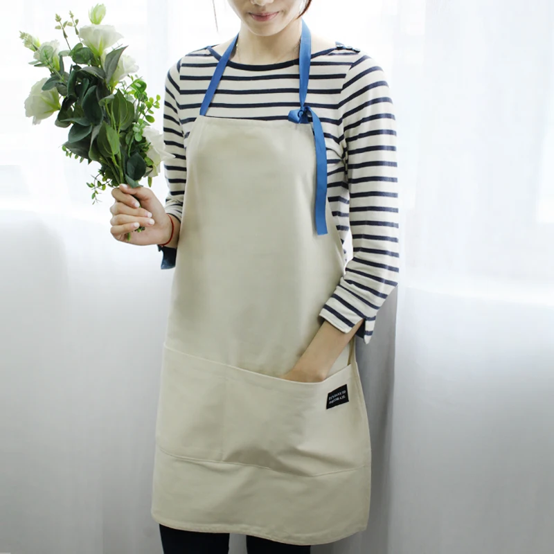 meet nice pure cotton oil proof adjustable apron with double shoulder