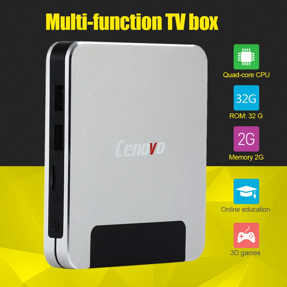 Cenovo Mini PC TV Box 64 Bit Quad Core Intel Z3735F Windows 10.1 Android 4.4 TV Box 2GB RAM 32GB ROM Support for Bluetooth 4.0EU
