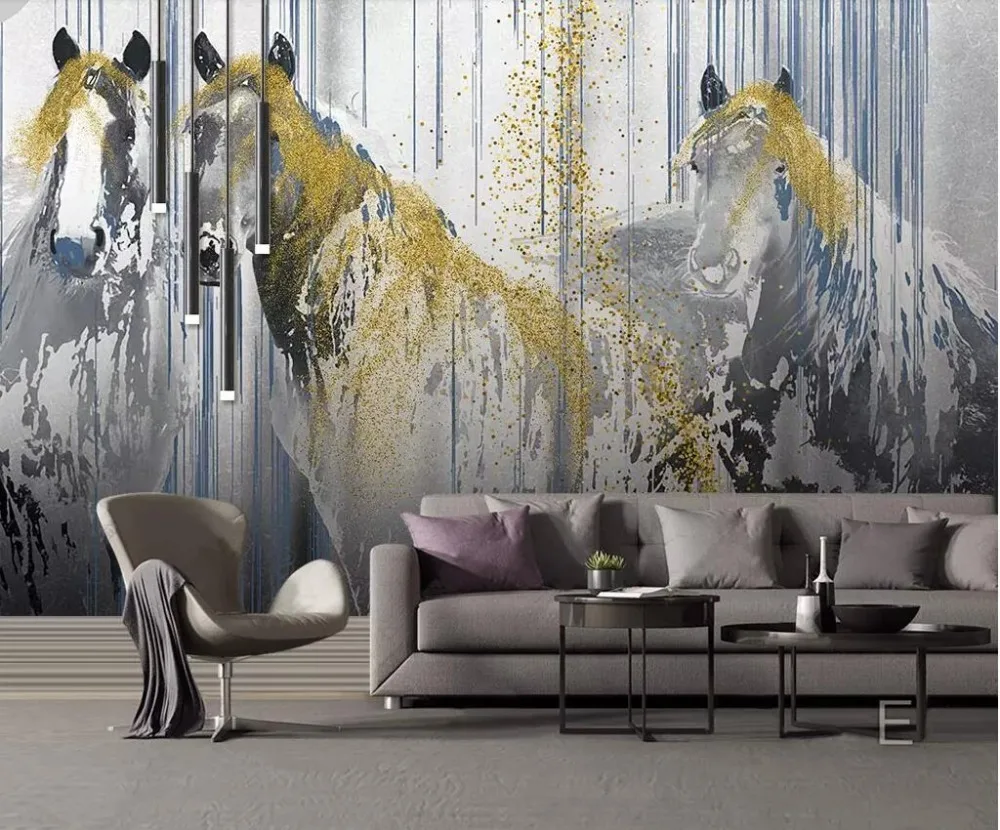 Beibehang заказ обои 3d абстрактная лошадь гостиная спальня росписи домашний декор ТВ задний план 3d papel де parede