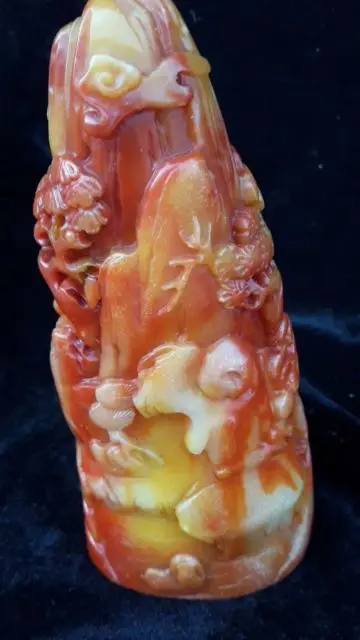 

China shoushan stone old Hand carved Decoration Statue