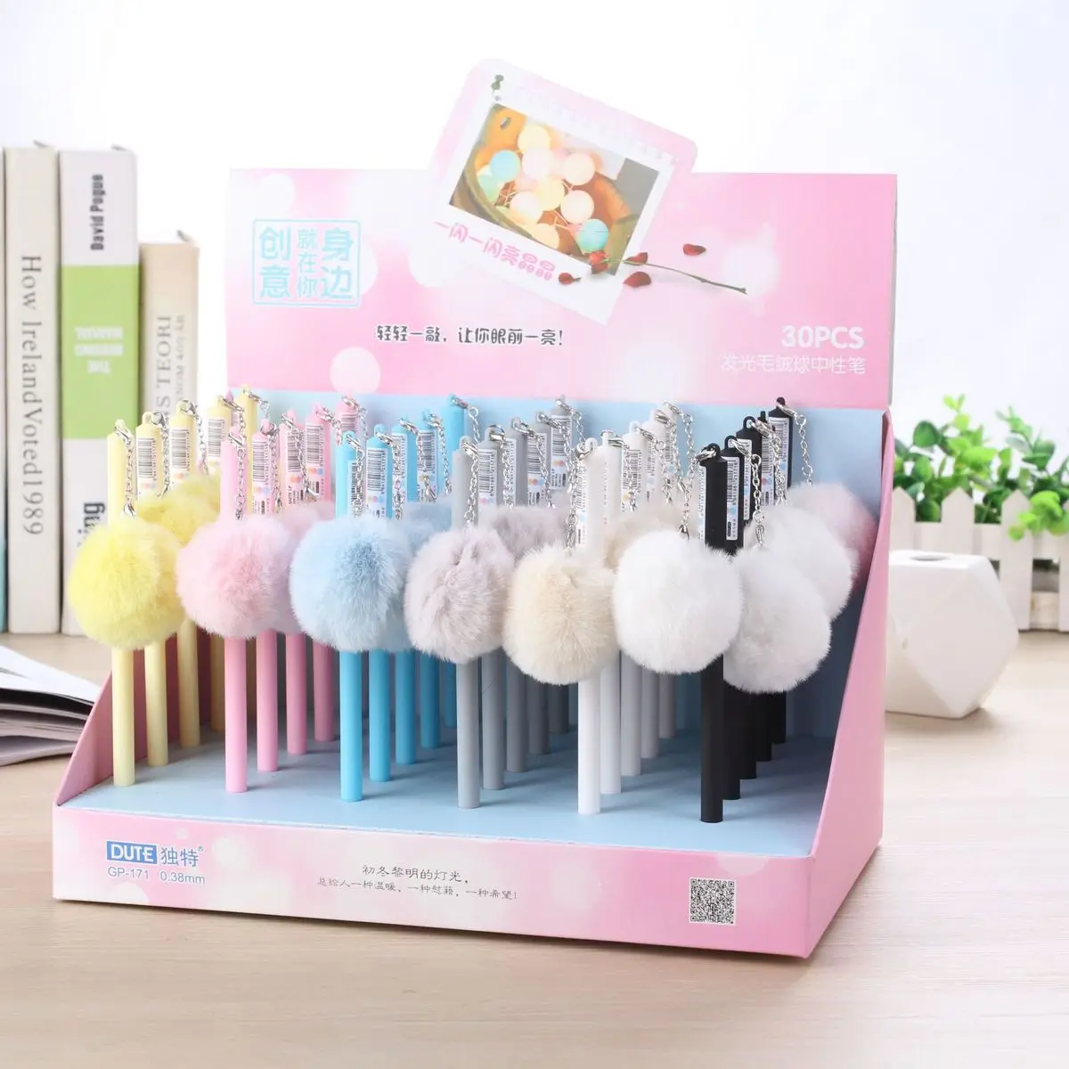 

30 Pcs Gel Pens Light Hair Bulb Black Colored Kawaii Gift Gel-ink Pens Pens for Writing Cute Stationery Office School Supplies