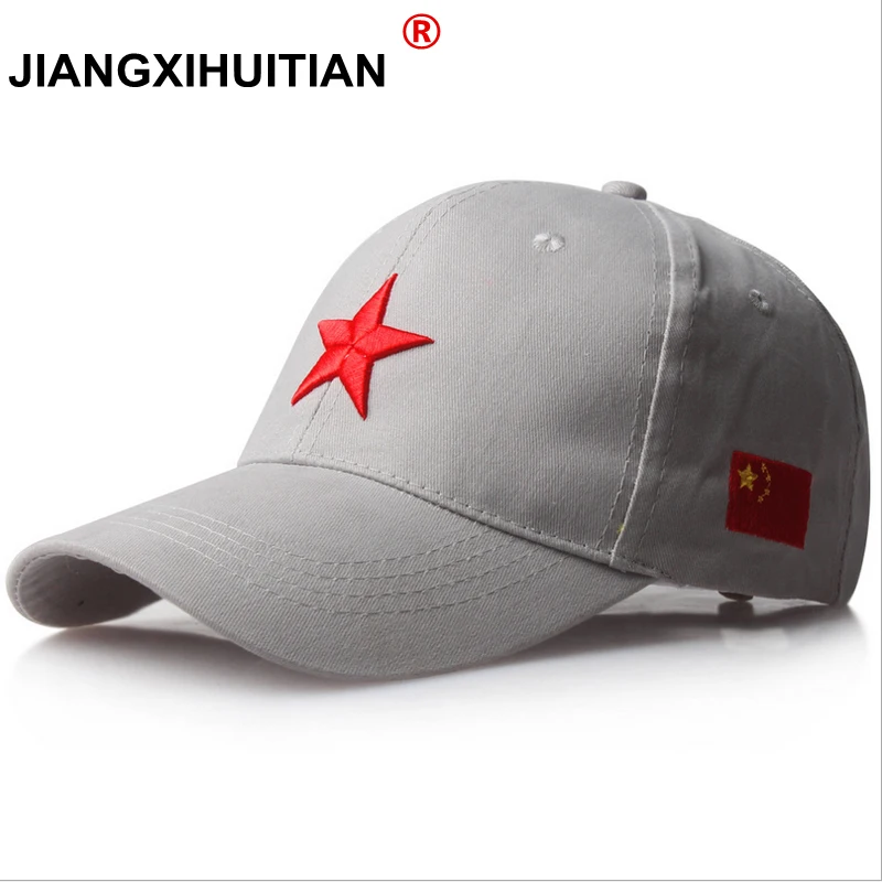 Бренд jiangxihuiyian хит продаж 2018 бейсболка из 100% хлопка с красной звездой шляпа для