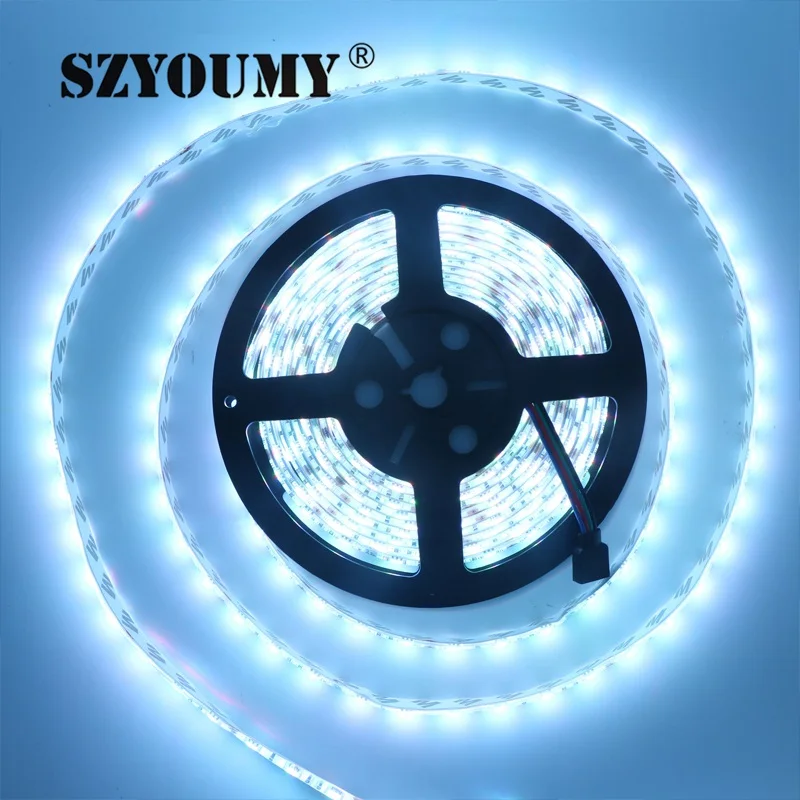 SZYOUMY RGB 5050 SMD 300 светодиодов 500 см Водонепроницаемый IP65 гибкие светодиодные полосы света 60 светодиодов/метр DC 12 V Сменные Цвет 200 м