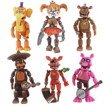 6 pçs/set 13-15 centímetros NOVA Iluminação PVC Action Figure FNAF Bonnie Foxy das Cinco Noites No Freddy Freddy Fazbear Boneca Urso